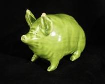 Wemyss Green Glazed Pig